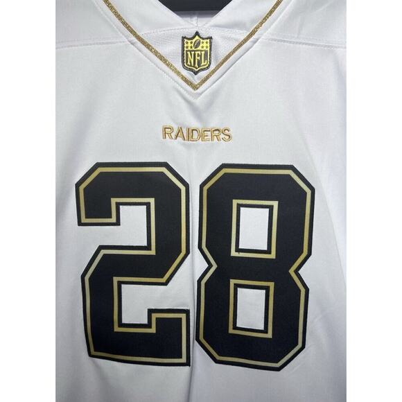 Raiders #28 Jacobs Golden Edition Jersey Replica Knockoff Size L - Picture 3 of 11